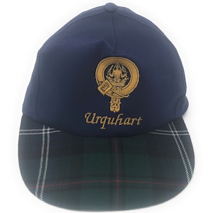 Scottish Clan Crest Tartan Baseball/Golf Cap - Urquhart (Navy)