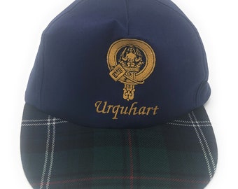 Scottish Clan Crest Tartan Baseball/Golf Cap - Urquhart (Navy)