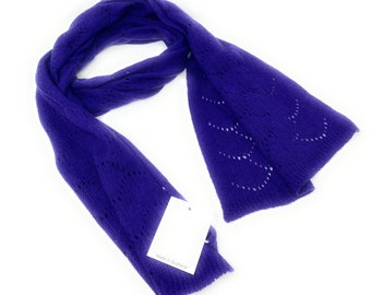 70/30 Wool Cashmere Knitted Scarf - Royal Blue