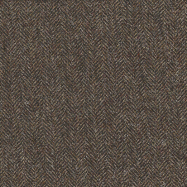 100% Wool Tweed Fabric sold by the half-metre woven in Yorkshire UK (Chestnut Brown Herringbone) FC9