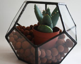 Little Geometric Terrarium / stained glass planter / candle holder / display box / dodecahedron