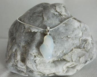 Pendant fused glass, translucent opaline necklace, gift for her