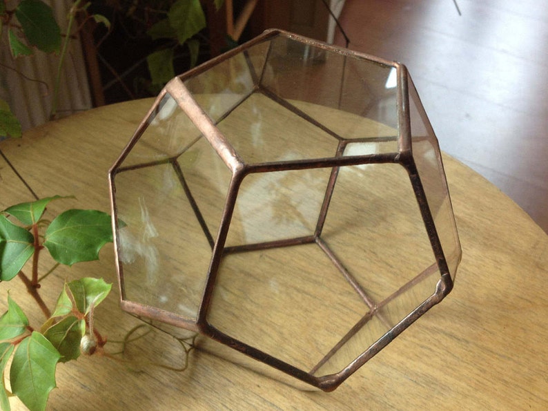 Little Geometric Terrarium / Stained Glass Planter / Candle Etsy