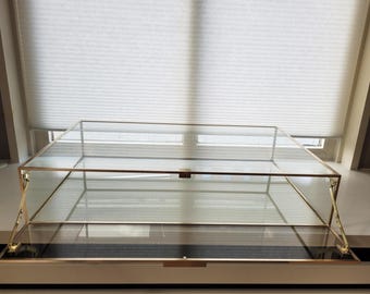 Vitrina grande de vidrio de seguridad con puerta abatible y panel frontal - Exhibición de tienda - Exhibición de joyas - Vitrina de mostrador de lujo