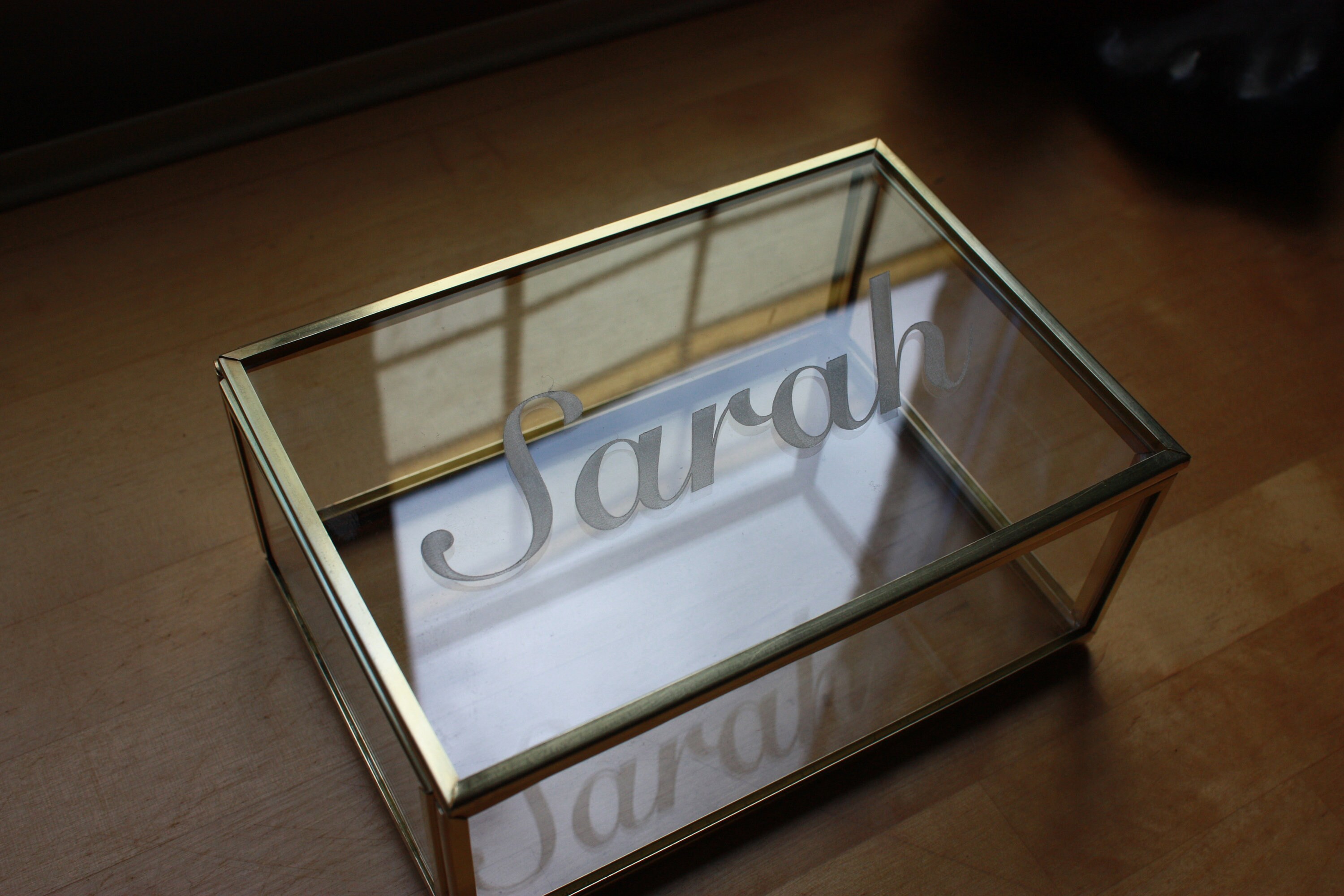Personalized Glass Display Case Brass Box Jewelry Display Etsy