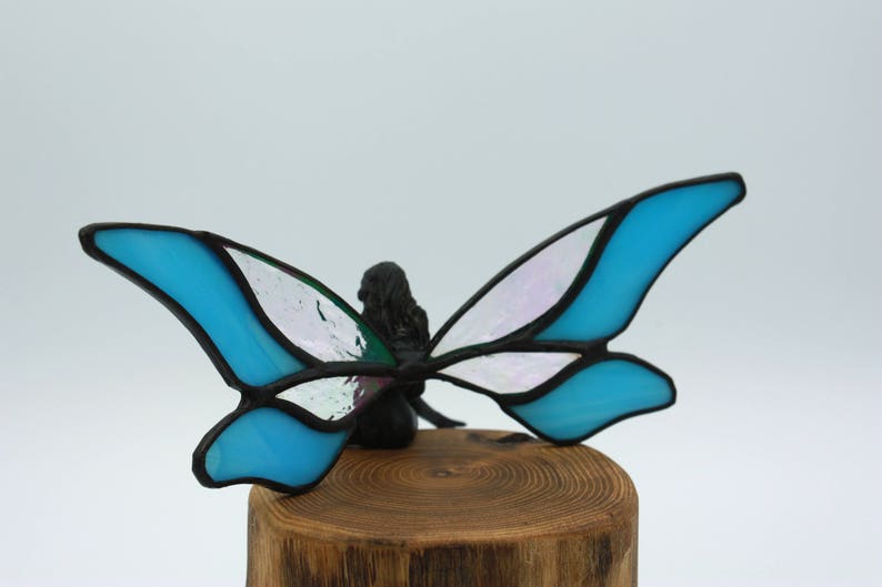Stained Glass Fairy on Wood Base/ Feary Figurine/ Pixie / Etsy