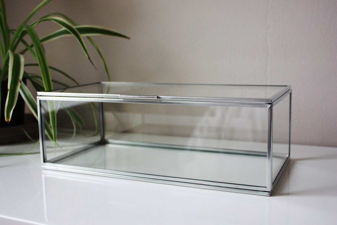 Silver Display Case 40 X 20 Cm 16 X 8 Brass Box Etsy