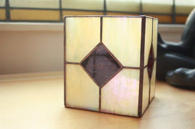 Wind light Retro/ Stained Glass candle holder / Tiffany tea light / Wedding gift image 6