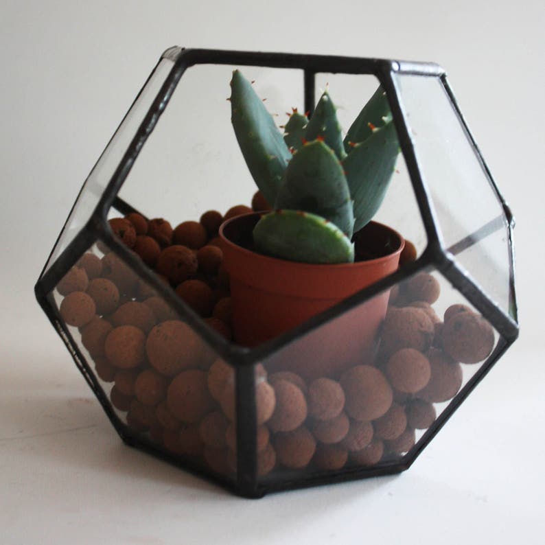 Little Geometric Terrarium / Stained Glass Planter / Candle Etsy