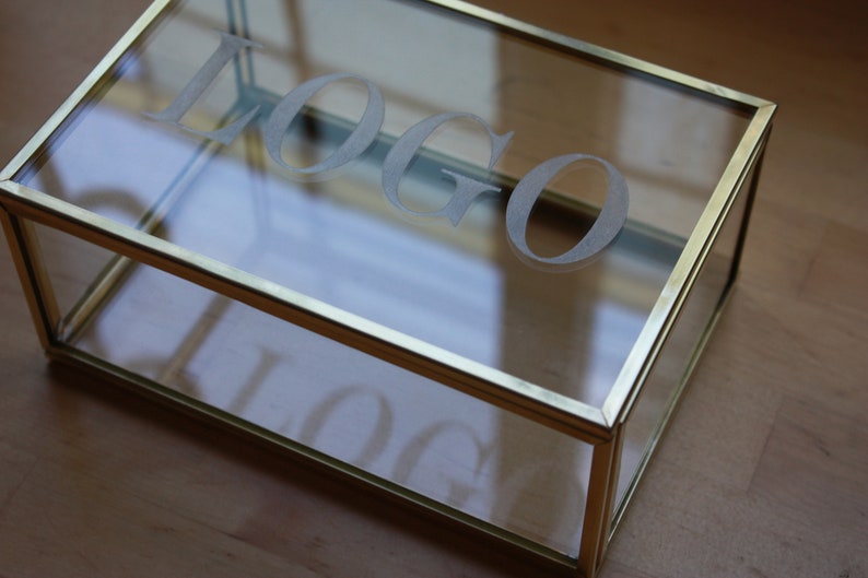 Personalized Glass Display Case Brass Box Business Gift Etsy