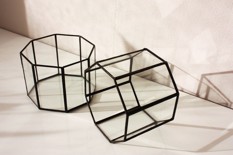 Geometric plant pot / octagon / glass plant holder / hanging plant holder image 3