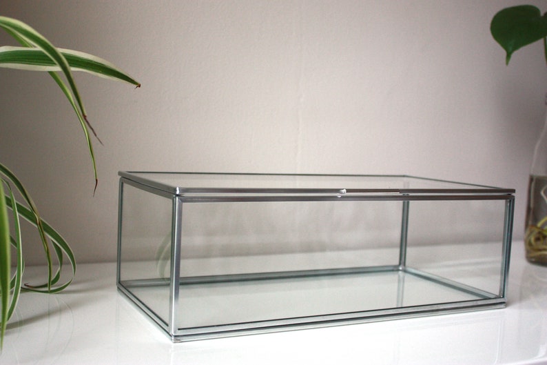 Silver Display Case 40 X 20 Cm 16 X 8, Brass Box, Jewelry Display