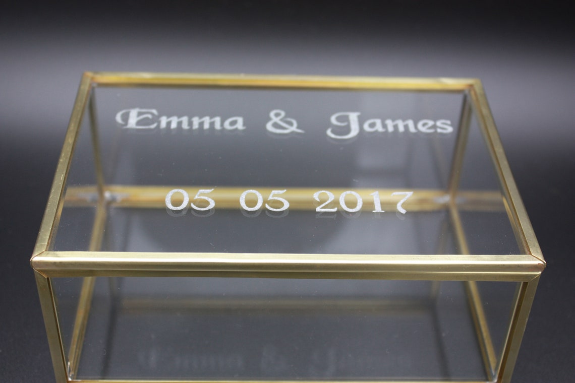 Personalized Glass Display Case Brass Box Jewelry Display Etsy