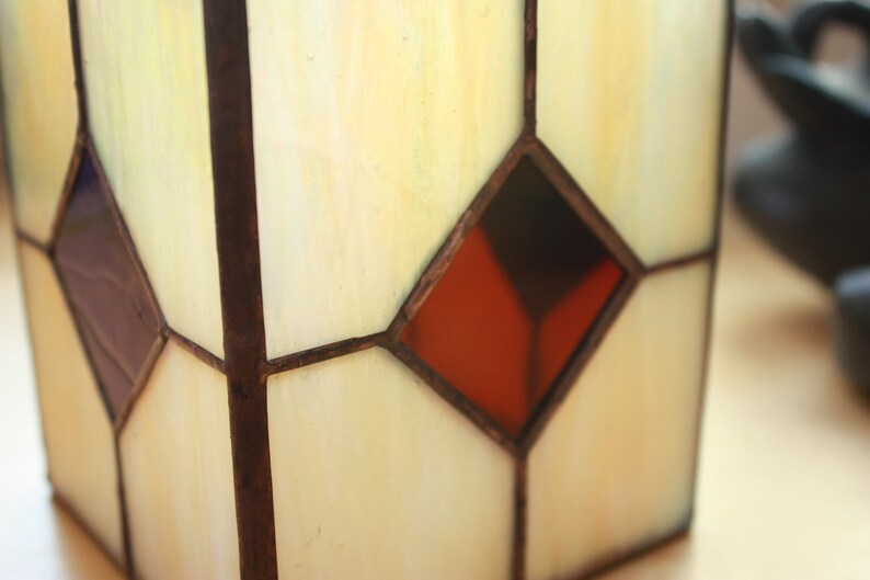 Wind light Retro/ Stained Glass candle holder / Tiffany tea light / Wedding gift image 5