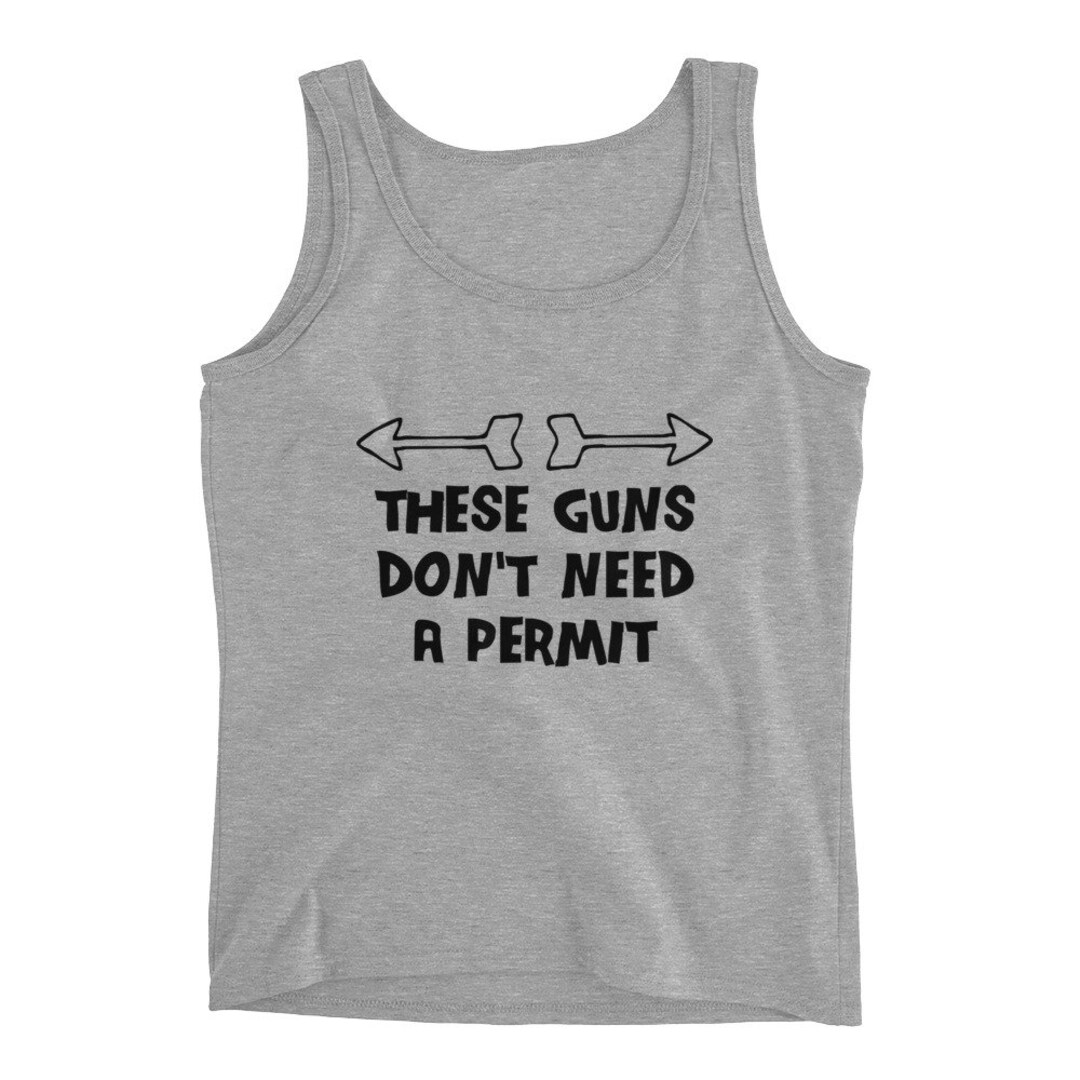 Womens Fitness Tank These Guns Dont Need a Permit Funny Workout Tank