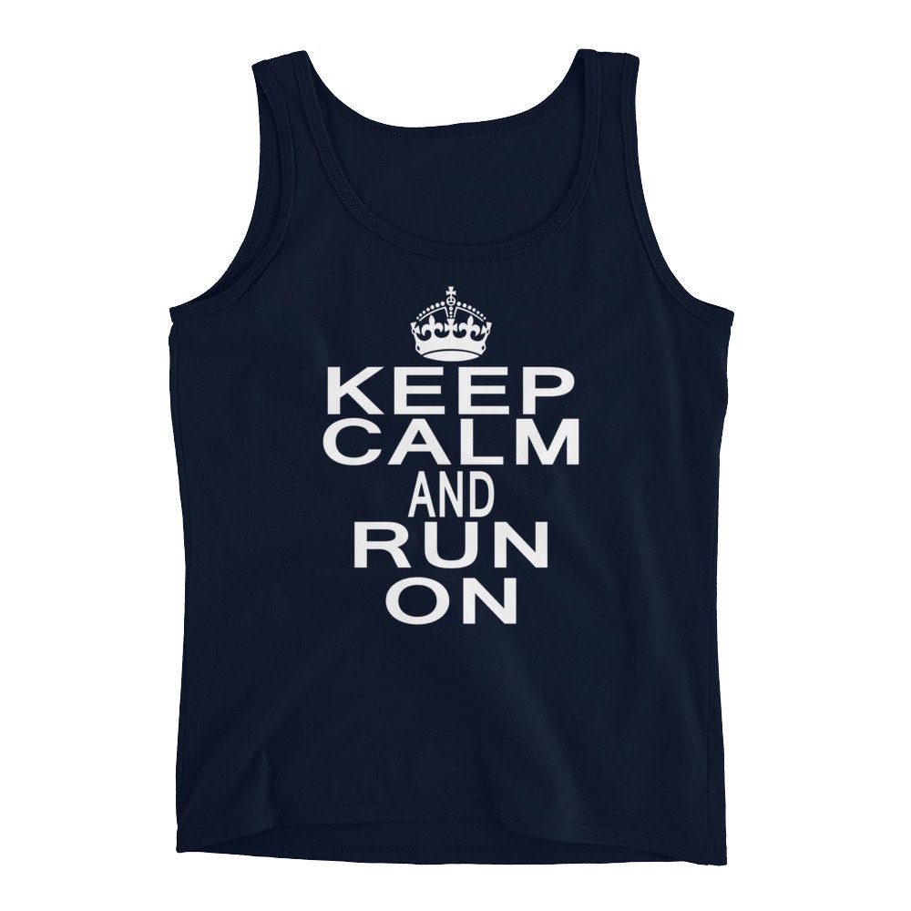 Womens workout Tank Keep Calm and Run On Workout Clothes Plus | Etsy