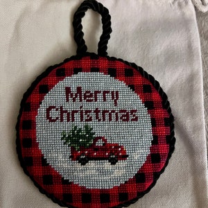 Handmade Custom Needlepoint Christmas Ornament