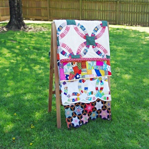 Wall Quilt Rack, Display, Storage, Organizer with 4 Hinged, Fully Movable  Arms. Natural Oak.