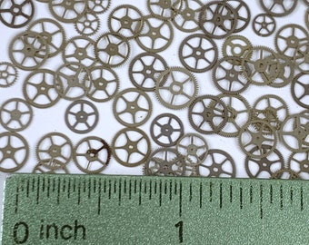 25 Flat Silver Watch Wheels Altered Art Part Gear Steampunk Watchmakers Lot
