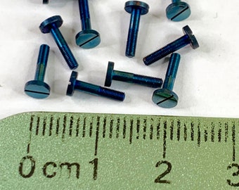 10 Blue Watch Screws 9mm Pocket Watchmaker Parts Repair Assorted Job Lot