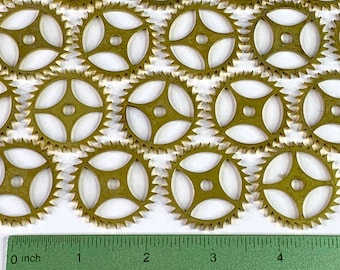5 Clock Escape Wheels Gears Watch Part Steampunk Watchmaker Lot Repair Gold 35mm