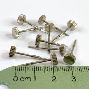 10 Watch Crowns Stems 23mm Silver Parts Steampunk Watchmakers Lot Pocket Wrist