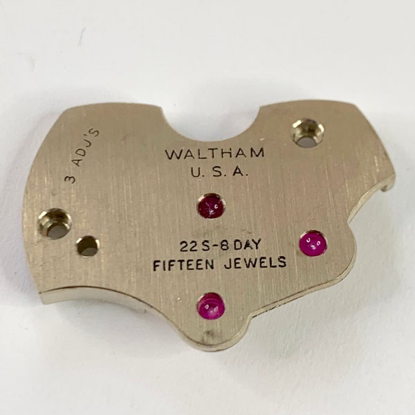 Waltham 22s 8 Day 15 Fünfzehn Juwelen Taschenuhr Teller 3 Adj Es Repair Uhrmacher