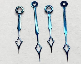 4 Fancy Blue Watch Hands 16mm 20mm Gothic Watchmaker Lot Repair Pocket Wrist