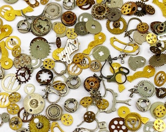 25 Unique Watch Gears Part Steampunk Lot Altered Art Movements Watchmaker Repair