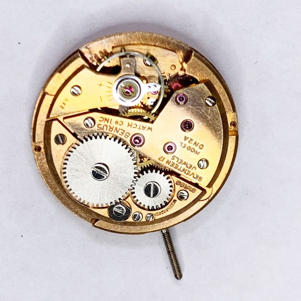 Benrus Watch Movement DN2A Part Repair Watchmaker Wrist Vintage 17 Jewel TICKS b