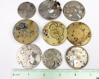 9 Fickur Huvudplattor Kugghjul Hjul Delar Steampunk Urverk Guld Silver