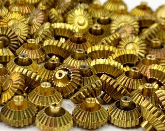 4 Coronas de Reloj de Bolsillo de 8 mm, Pieza de Cuerda, Pieza de Reparación de Relojero Vintage, Oro