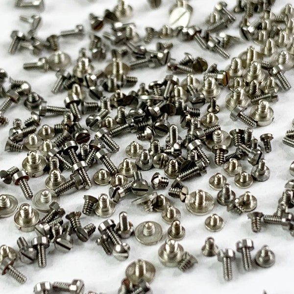 100 Watch Screws Tiny Steampunk Altered Art Parts Watchmaker Lot Repair Wrist C