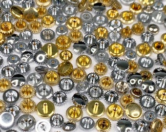 100 Watch Crowns Parts Art Steampunk Watchmakers Lot Gold Silver Repair Vintage