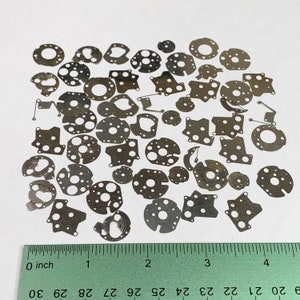 50 Flat Watch Plates Parts Steampunk Watchmakers Job Lot Altered Art Silver Vtg