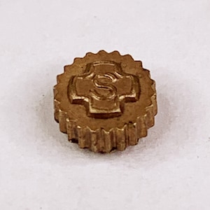 Seiko ??? Watch Crown 5.1mm Signed Maker Mark Watchmaker Repair Part Rose Copper