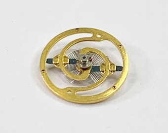 Elgin DuraBalance Wheel 9.38mm Spring Watch Part Watchmaker Repair Gold Blue