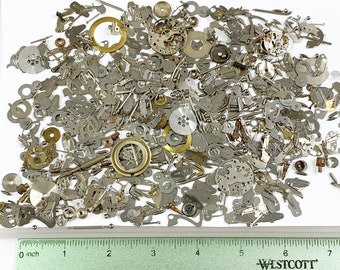 100 Grams Watch Part Steampunk Movement Altered Art Watchmaker Repair Lot Cogs