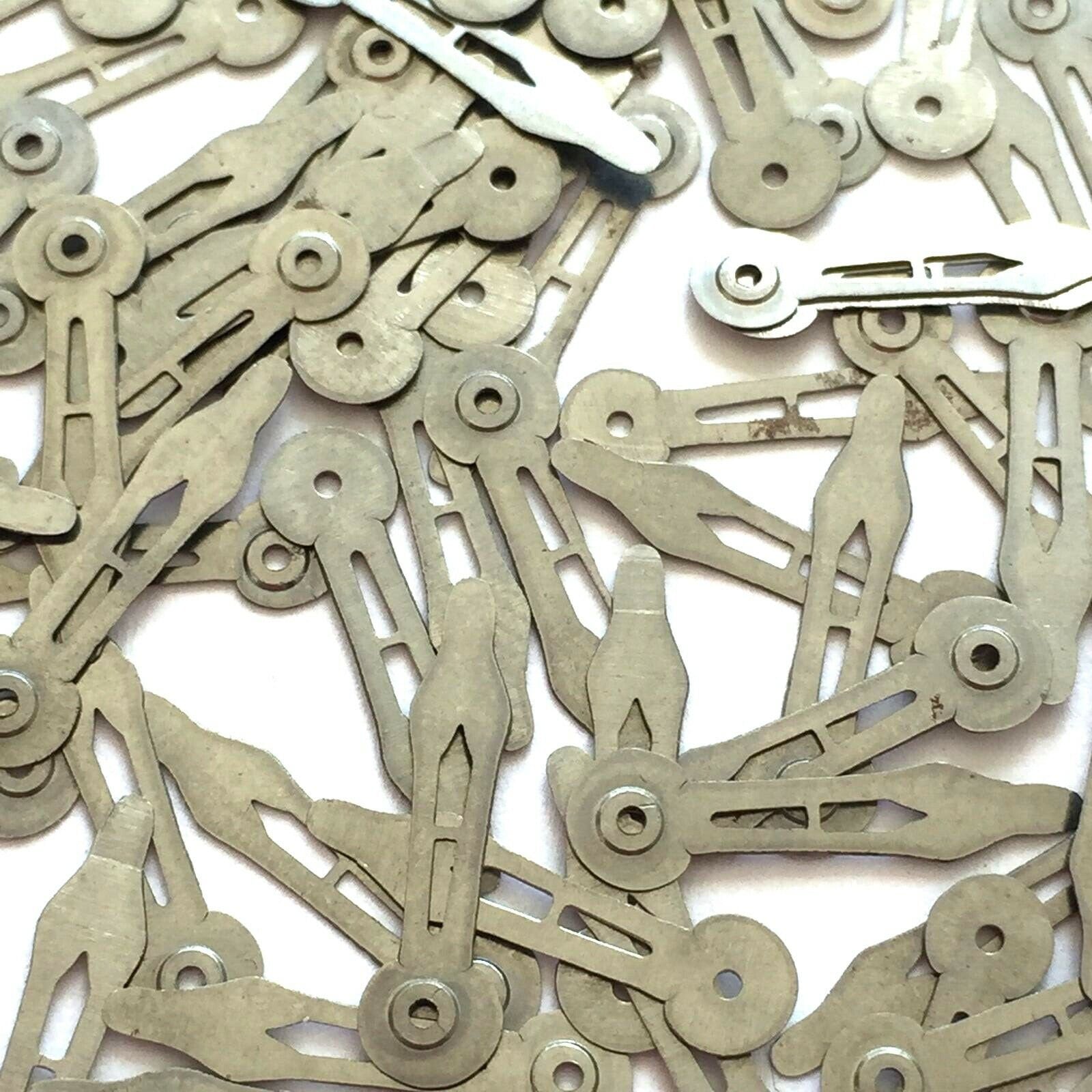 25 Silver Watch Hands 15mm Steampunk Parts Watchmakers Lot Flat Bendable Large