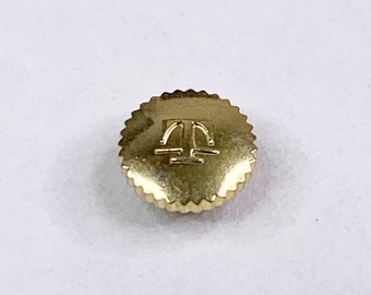 Tissot Watch Crown 5.4mm Signed Maker Mark .85 Stem Watchmaker Repair Part Gold