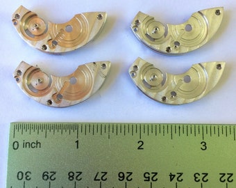 4 Large Watch Crescent Plates Parts Steampunk Movements Lot Repair Altered Art