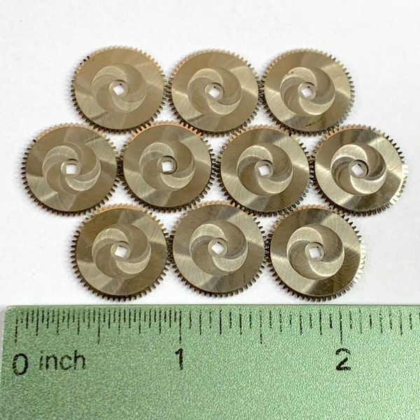 10 Pocket Watch Etched Ratchet Wheels 16.5mm 57 Teeth Steampunk Part Gear Repair