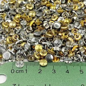 25 Watch Crowns 6-7mm Silver Gold Watchmakers Repair Lot Repair Spares For Parts
