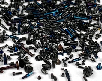 50 Elgin Blue and Black Case and Movement Screws Steel Watchmaker Repair Lot Parts