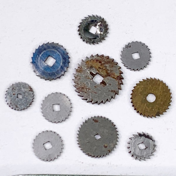 10 Ratchet Wheels Gears Steampunk Watch Saw Teeth Parts Repair Lot Silver Blue B