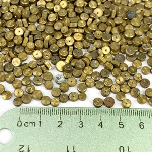 50 Bronze Watch Crowns 5mm Part Steampunk Watchmakers Repair Job Lot Vtg Gold