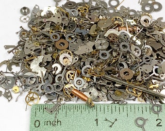 30 Grams Watch Parts Steampunk Wheels Gears hands Altered Art Watchmakers Lot