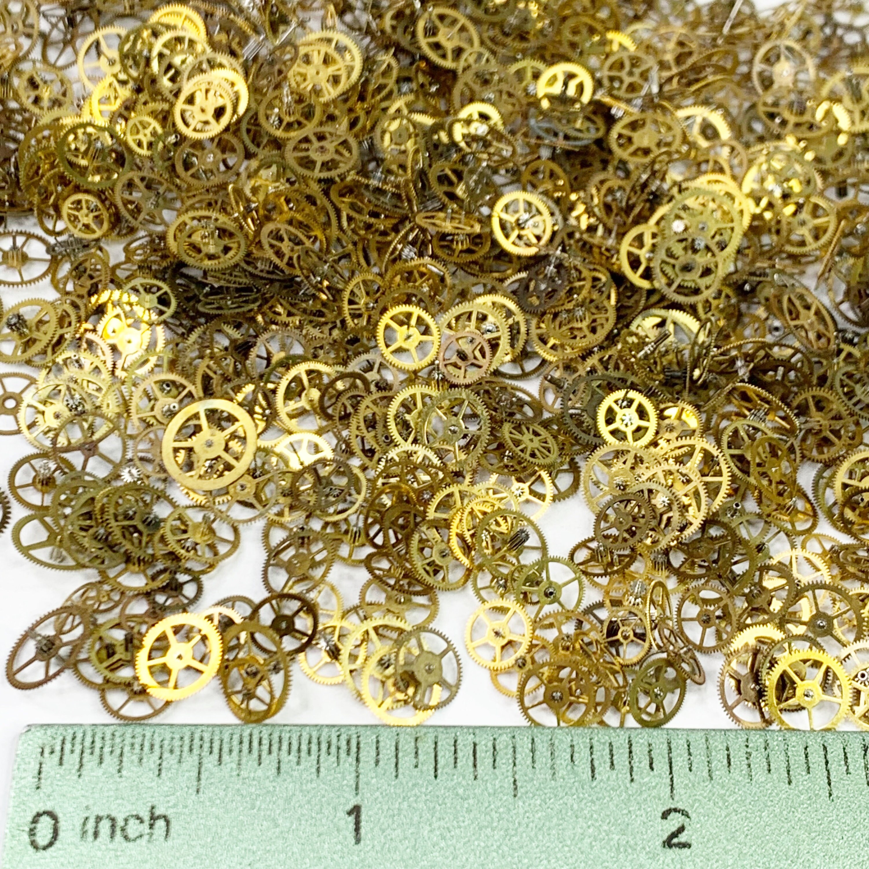 50 Watch Wheels 4-7mm Gold Steampunk Gear Altered Art Watchmaker Repair Lot Part
