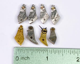 8 Balance Cocks Bridge Pocket Watch Part Watchmaker Lot Vtg Jewels Etched Gold
