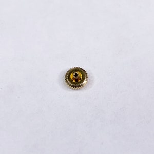 Tissot Watch Crown 4.5mm Signed Makers Mark .85 Stem Watchmaker Repair Part Gold image 3